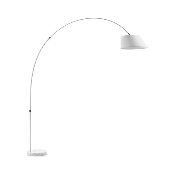 Bílá stojací lampa s textilním stínidlem (výška 189 cm) May – Kave Home