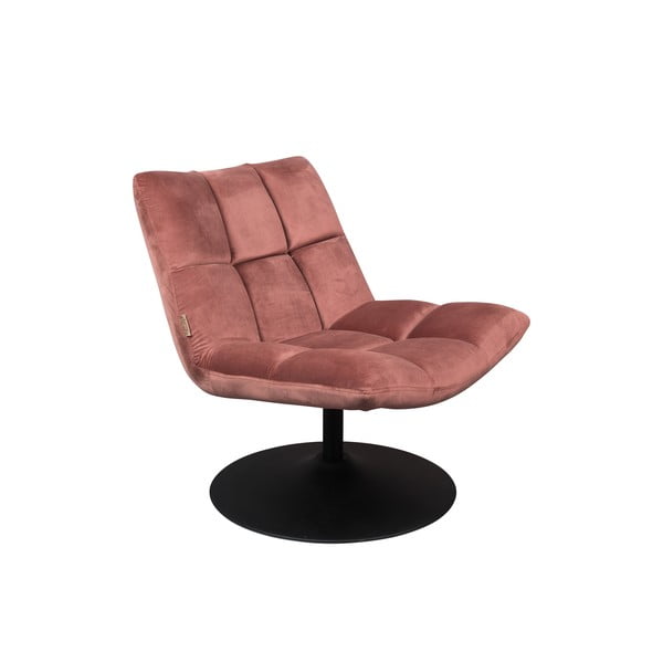 Růžové sametové křeslo Bar – Dutchbone