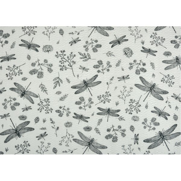 Bílo-šedé krepové povlečení na dvoulůžko 200x200 cm Dragonfly -image-1