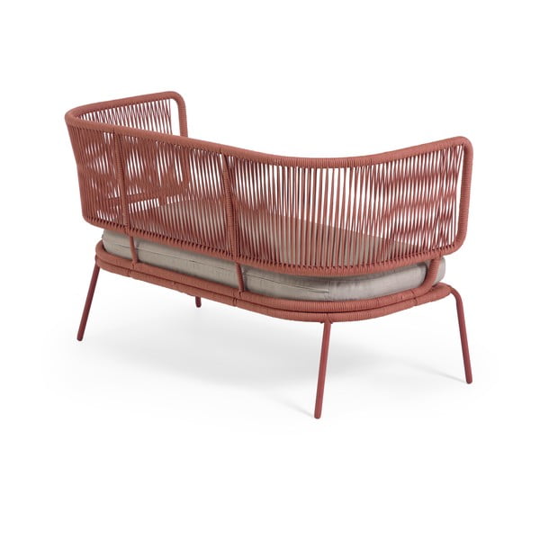 Zahradní pohovka v terakotové barvě s ocelovou konstrukcí Kave Home Nadin-image-4