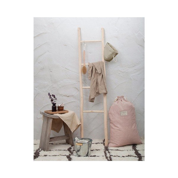 Látkový vak na prádlo s příměsí lnu Really Nice Things Bag Rose, výška 75 cm-image-1