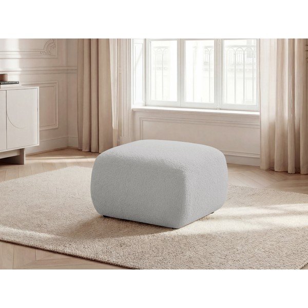 Světle šedá podnožka z textilie bouclé Montaigne – Bobochic Paris-image-1