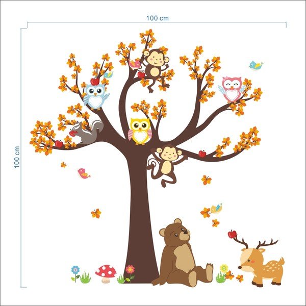Nástěnná samolepka Ambiance Tree with Animals-image-2
