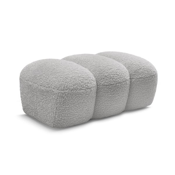 Světle šedá podnožka z textilie bouclé Hippolyte – Bobochic Paris-image-3