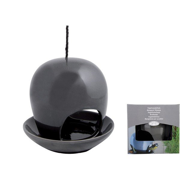 Šedé keramické krmítko Esschert Design, ⌀ 18 cm-image-1