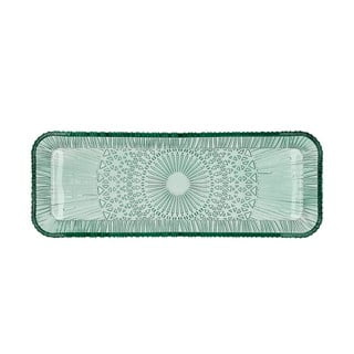 Zelený skleněný servírovací talíř 14x38 cm Kusintha – Bitz