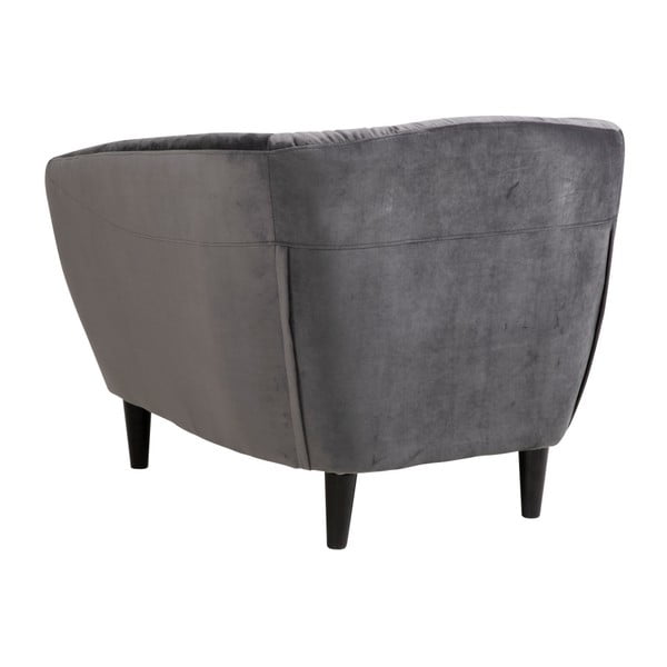 Tmavě šedé sametové křeslo Actona Ria-image-1