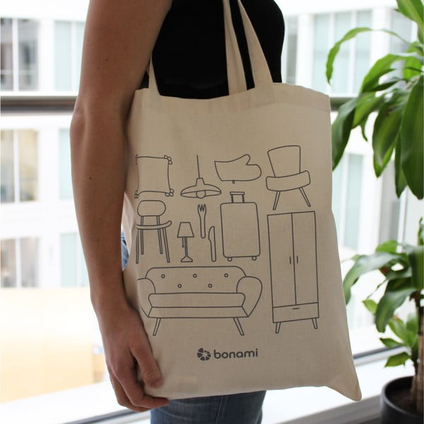 Krémová plátěná taška Bonami-image-4