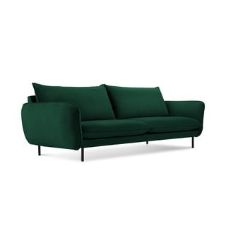 Tmavě zelená sametová pohovka 230 cm Vienna – Cosmopolitan Design
