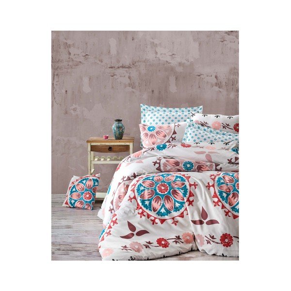 Povlečení s prostěradlem na jednolůžko Rasta, 160 x 220 cm