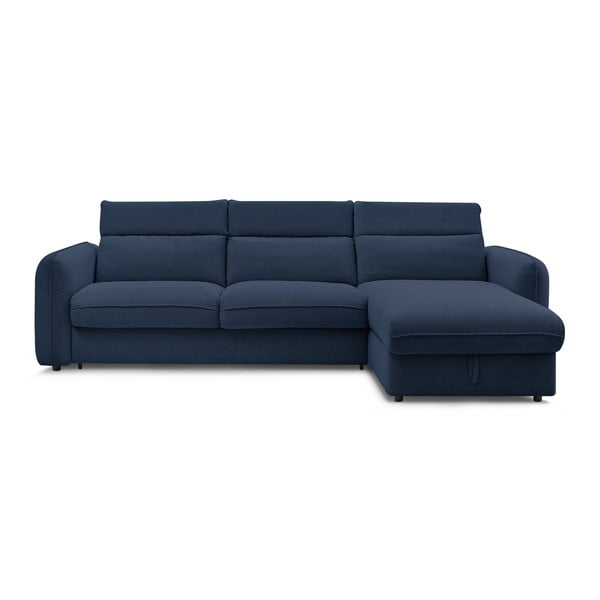 Tmavě modrá rozkládací rohová pohovka (variabilní) Achille – Bobochic Paris-image-1