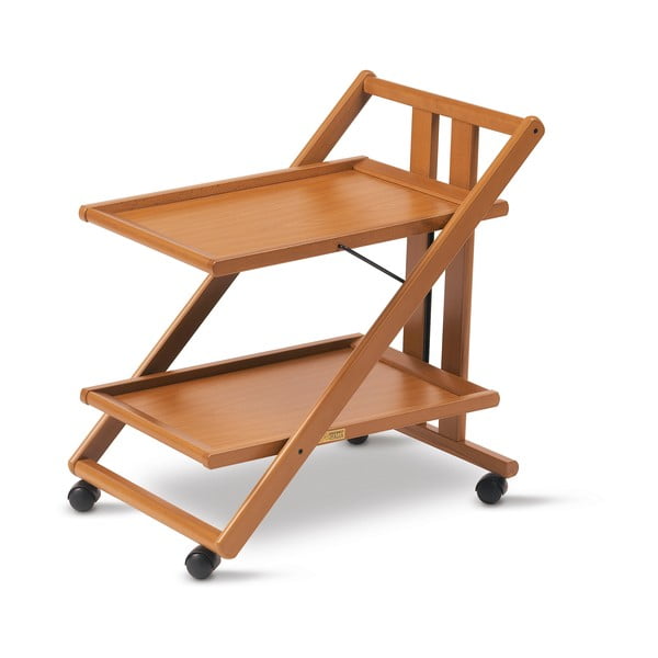 Pojízdný servírovací stolek z bukového dřeva Arredamenti Italia Gimmy