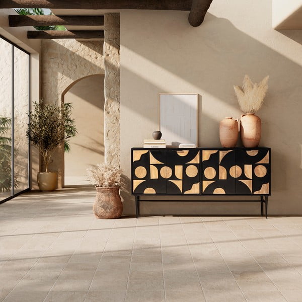 Černá komoda z mangového dřeva 175x90x40 cm Navya – MOME-image-1