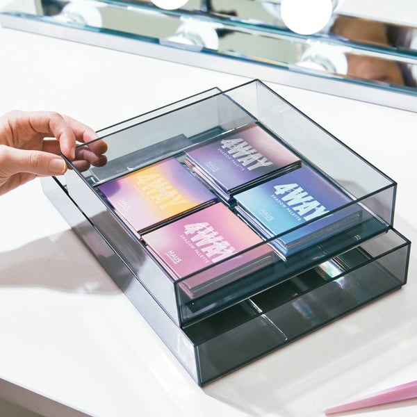 Matně černý koupelnový organizér na kosmetiku z recyklovaného plastu – iDesign-image-1