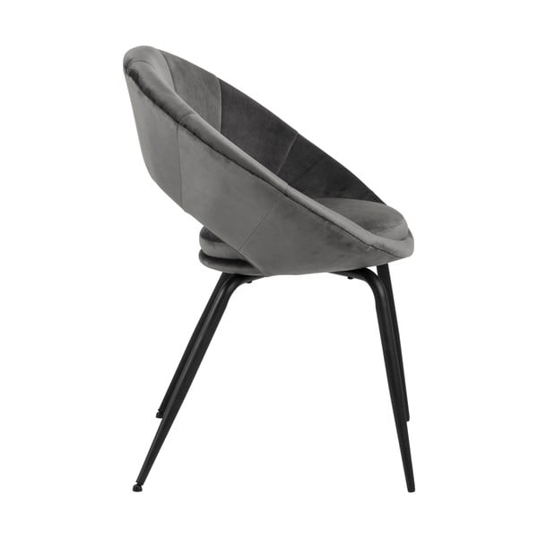Tmavě šedá sametová jídelní židle Actona Julia-image-3
