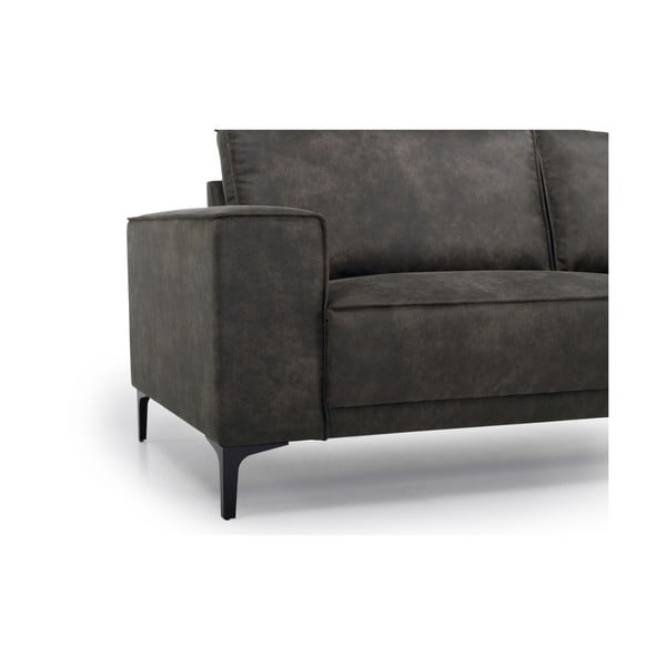 Antracitová rohová pohovka z imitace kůže (pravý roh) Copenhagen – Scandic-image-1