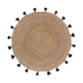 Kulatý koberec v černo-přírodní barvě ø 120 cm Shira – douceur d'intérieur