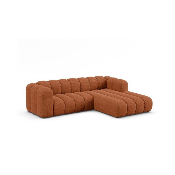 Žinylková rohová pohovka v cihlové barvě (pravý roh/s lenoškou) Lupine – Micadoni -image-1