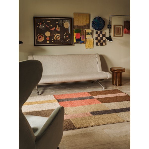 Ručně tkaný vlněný běhoun 80x230 cm Chroma Spiced Coral – Lorena Canals-image-1