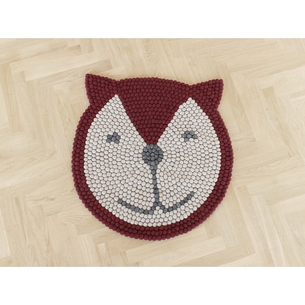 Dětský kuličkový vlněný koberec Wooldot Ball Rugs Fox, ⌀ 90 cm