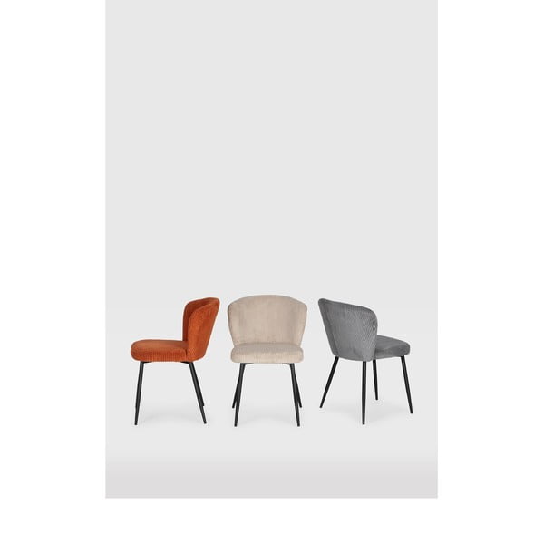 Šedé manšestrové jídelní židle v sadě 4 ks Megan – Marckeric-image-1