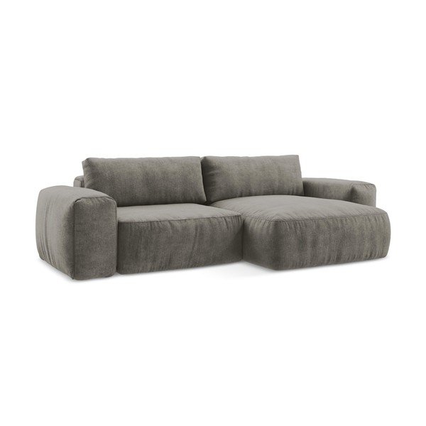 Šedá žinylková rozkládací rohová pohovka (pravý roh/s lenoškou) Kuki – Makamii-image-2