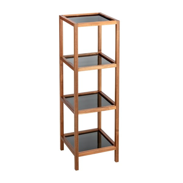 Skleněný koupelnový regál v černo-přírodní barvě 36x112 cm Fondi – Wenko-image-1