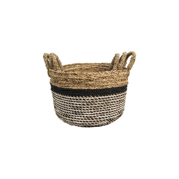 Sada 3 úložných košíků HSM collection Raffia Natural Gris-image-3