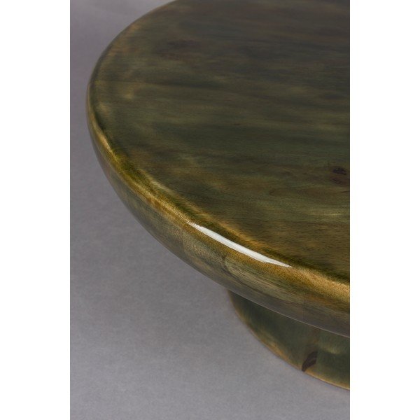 Zelený kulatý konferenční stolek z mangového dřeva ø 60 cm Mush – Dutchbone-image-3