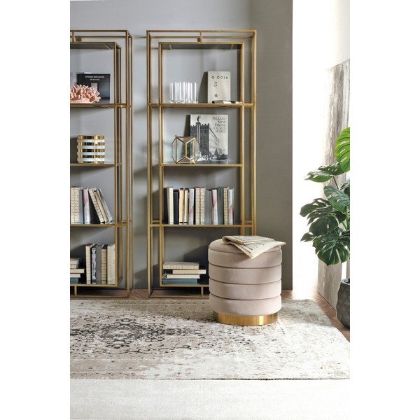 Ocelová knihovna ve zlaté barvě 68x172,5x28 cm Elenor – Bizzotto-image-1