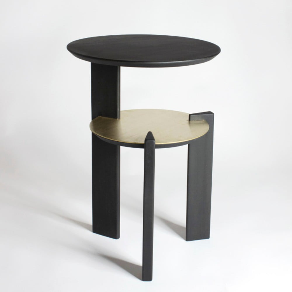 Černý dubový odkládací stolek ComingB Epeire
