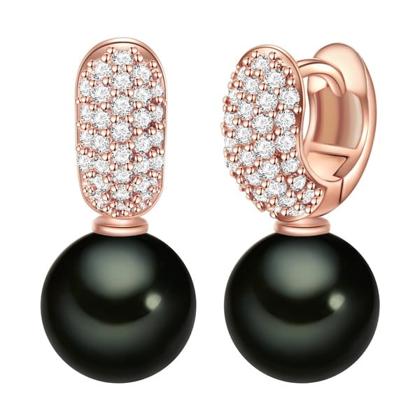 Černé perlové náušnice Nova Pearls Copenhagen Antonetta