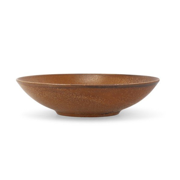 Hnědý hluboký  porcelánový talíř ø 26 cm Ovio – BonBistro