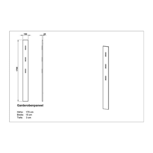 Nástěnný věšák v dekoru dubu Telde - Germania-image-3