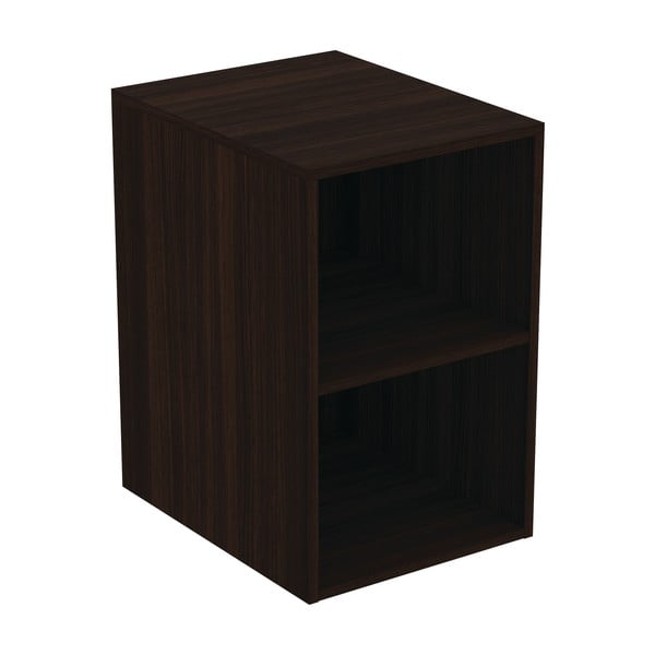 Tmavě hnědá nízká závěsná koupelnová skříňka v dekoru dubu 40x63 cm i.Life B – Ideal Standard-image-1