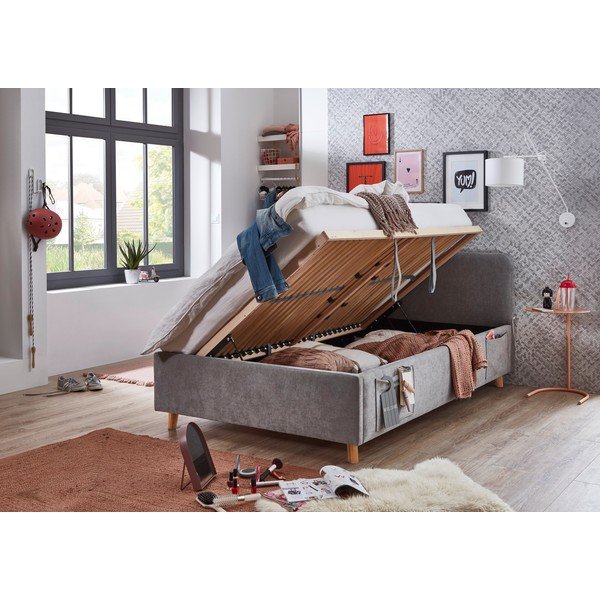 Šedá dětská postel s úložným prostorem s roštem 120x200 cm Cosy – Meise Möbel-image-2