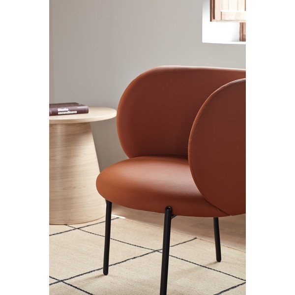 Oranžové křeslo z imitace kůže Mogi - Teulat-image-1