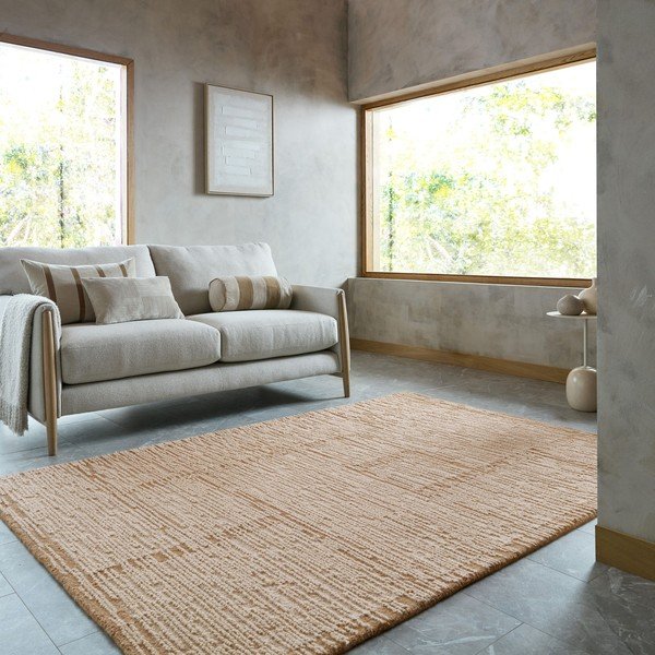 Ručně tkaný vlněný koberec v přírodní barvě 140x200 cm Harris Modula Wool – Flair Rugs-image-1