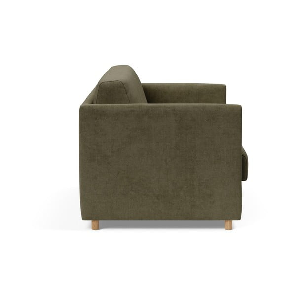 Tmavě zelená manšestrová rozkládací pohovka Innovation Olan-image-3