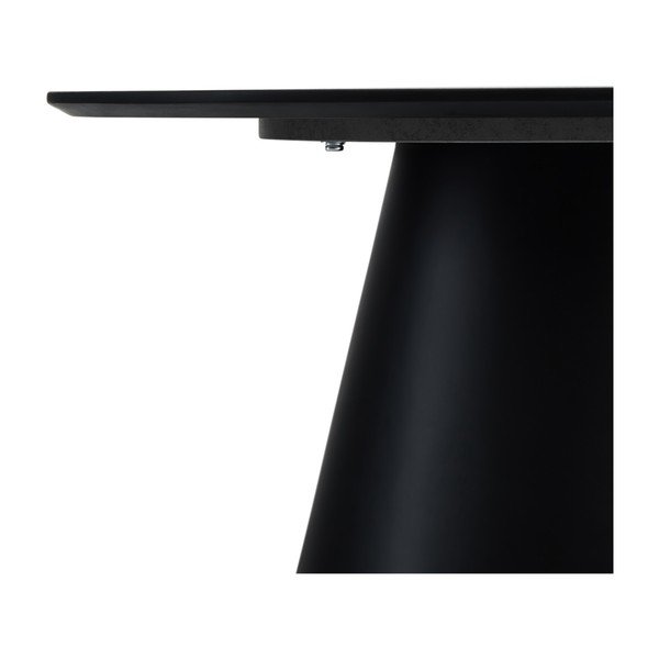 Konferenční stolek v tmavě šedé a černé barvě s deskou v dekoru mramoru ø 80 cm Tango – Furnhouse-image-2