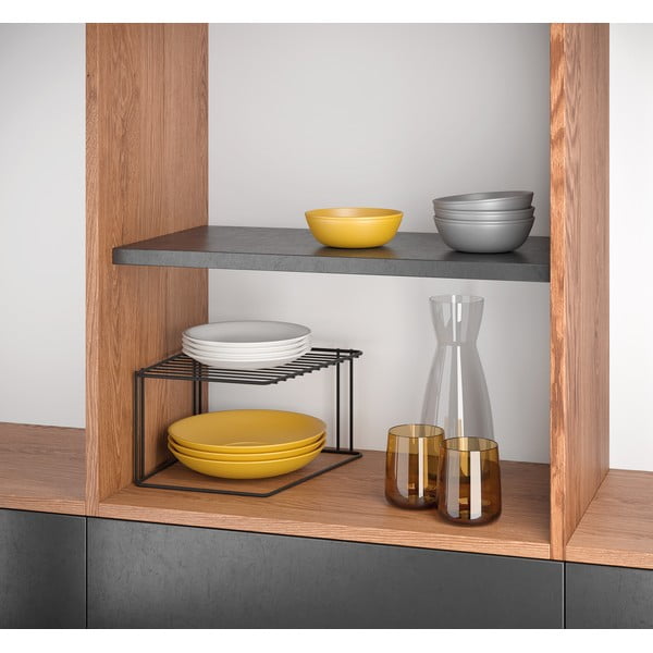 Černá přídavná police do kuchyňské skřínky Metaltex Boxe Lava-image-1