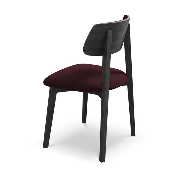 Vínová jídelní židle z masivního dřeva Niu – Makamii-image-3