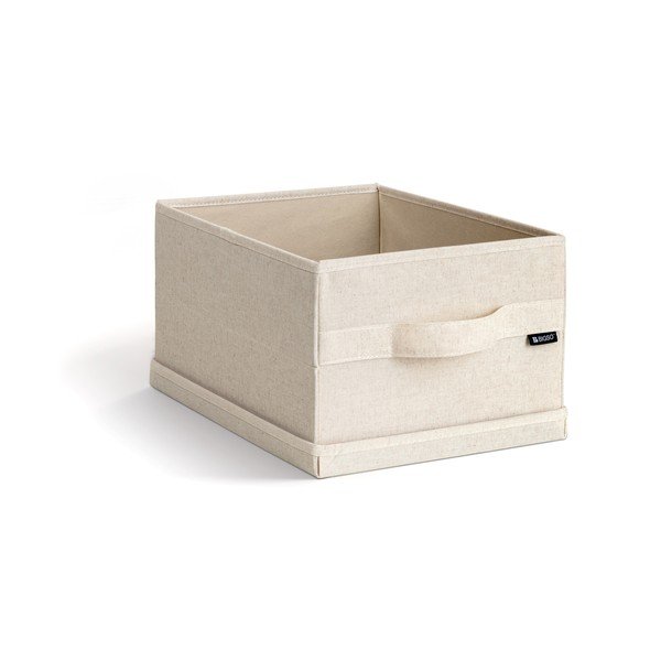 Béžový látkový úložný box s víkem 27x36x19 cm Soft Storage Small – Bigso-image-1