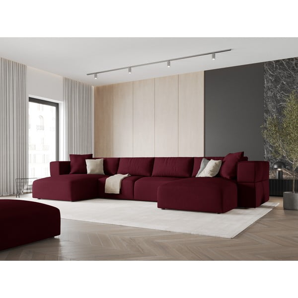 Vínová rohová pohovka do "U" Esther – Milo Casa-image-1