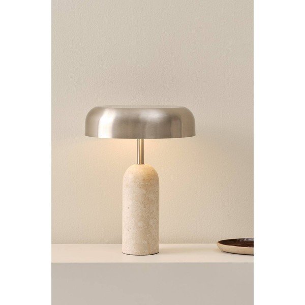 Stolní lampa 
z travertinu
 ve stříbrné barvě (výška 46 cm) Ina – Jotex-image-1