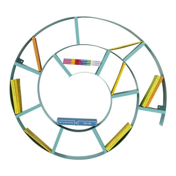 Tyrkysová nástěnná knihovna Kare Design Snail-image-1