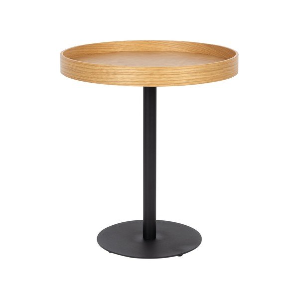 Kulatý odkládací stolek s deskou v dubovém dekoru ø 40 cm Yuri S – White Label