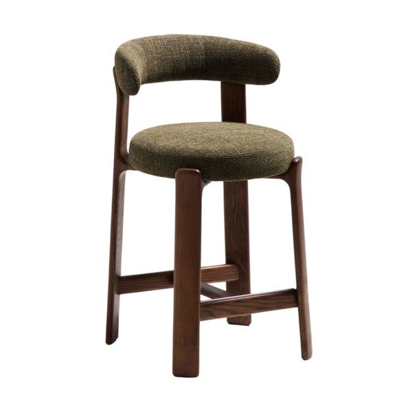 Zelená/v tmavě přírodní barvě barová židle z jasanového dřeva (výška sedáku 65 cm) Granite – Kave Home