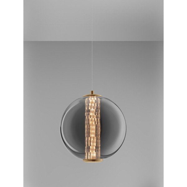 Šedé kovové LED závěsné svítidlo se skleněným stínidlem ø 22 cm Navi – Nova Luce-image-3
