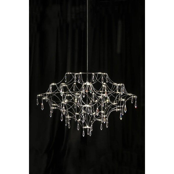 LED závěsné svítidlo ve stříbrné barvě ø 80 cm Efesos – Markslöjd-image-1